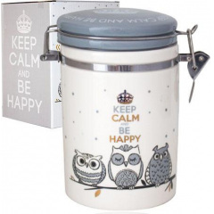 Банка керамічна Be Happy Совушки 1.2л кришка з клямкою DP63081 S&T Кропивницький
