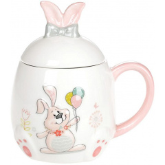 Чашка ceramic с крышкой Bona Веселый кролик 450 мл DP39622 Київ