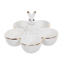 Блюдо с ячейками для яиц Lefard Bunny 15,5 см Бело-золотой AL232943 Ровно