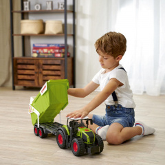 Великий трактор з причепом зі звуковими та світловими ефектами Dickie Toys 64 см Різнокольоровий (OL218363) Ворожба