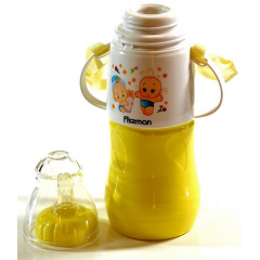 Бутылочка для кормления детская Baby Малыши 230 мл с ремешком желтая Fissman DP43986 Херсон