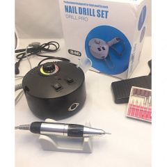 Апарат фрезер SalonHome T-ZS-605-black для манікюру та педикюру круглий 35000 оборотів Чорний Дніпро