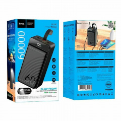Портативное зарядное Power Bank Hoco Element J123C 3USB Type-C Lightning QC 60000 mAh черный Сумы