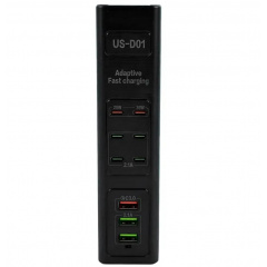 Адаптер UKC US-D01 85W 3USB 110-265V Чорний Житомир