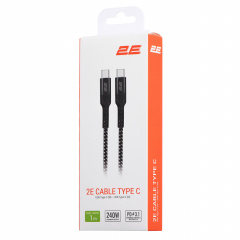 Кабель синхронизации зарядки Type-C 2E USB-C - USB-C PD 3.1 240W 1m Black Киев