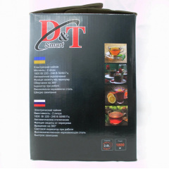 Электрочайник дисковый D&T DT-803 1800W 2 л Silver Хуст