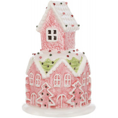 Світлодіодна ялинкова іграшка BonaDi Marshmallow House 11.5х17 см Різнокольоровий DP232307 Вишневе