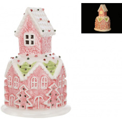 Світлодіодна ялинкова іграшка BonaDi Marshmallow House 11.5х17 см Різнокольоровий DP232307 Вишневе