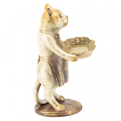 Фигурка интерьерная Cat with tray 27 см ArtDeco AL117939 Вишневое