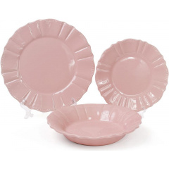 Набор Bona 6 десертных тарелок Leeds Ceramics SUN диаметр 20см каменная керамика Розовые DP40087 Одесса
