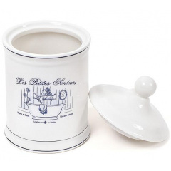 Емкость Bona LE BAIN Silver диаметр 10.5х18.5 см для средств гигиены фарфор DP43448 Хмельницький