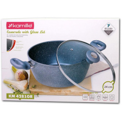 Кастрюля Kamille Grey Gotland 4л с гранитным антипригарным покрытием DP36555 Токмак