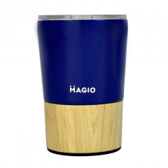 Термочашка из нержавеющей стали + бамбук 300 мл MAGIO MG-1044I Blue Хуст
