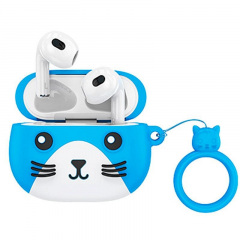 Дитячі бездротові навушники Bluetooth HOCO Cat EW46 в кейсі Blue Балаклія