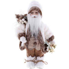 Декоративний Santa в бежево-коричневому кольорі з подарунками та дзвіночком BonaDi 30см DP219439 Краматорськ