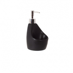 Диспенсер для миючого засобу Serol Black 350ml з підставкою для губки BonaDi DP218299 Запоріжжя