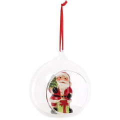 Набір 2 новорічні декоративні підвіски Santa у кулі 10х8.9х10.5 см Bona DP42814 Полтава