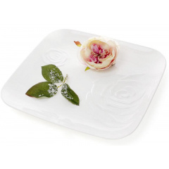 Набор Bona 2 фарфоровые подставные тарелки Rose 30x30см Белый фарфор DP40184 Черновцы