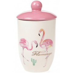 Банка Bona керамическая Pink Фламинго 800 мл с крышкой DP37794 Луцьк
