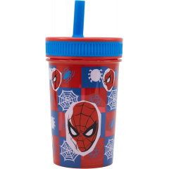 Стакан для дітей із силіконовою трубочкою 465 мл Stor Spider-Man (74786) Київ