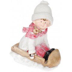 Фигура ceramic Мальчик в белом на санках 41 см Bona DP42289 Сарны