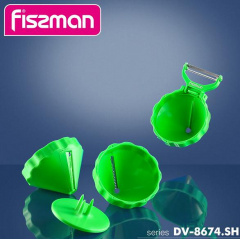 Набор Fissman 3 овощерезки диаметр 7х4.5см для декорирования блюд + овощечистка DP37416 Киев