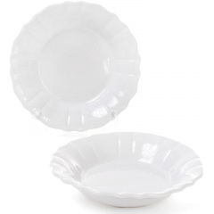 Набор Bona 6 глубоких тарелок Leeds Ceramics SUN диаметр 23см каменная керамика Белые DP40161 Тернополь