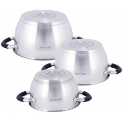 Набор 3 кастрюли Marsaili 1.8л 2.5л 3.5л с силиконовыми ручками Kamille DP36504 Бердичев