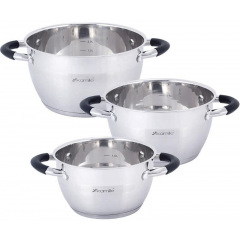 Набор 3 кастрюли Marsaili 1.8л 2.5л 3.5л с силиконовыми ручками Kamille DP36504 Бердичев