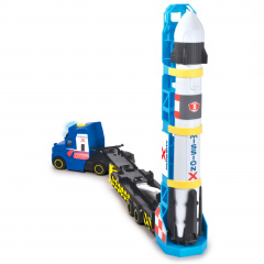 Іграшкова вантажівка Dickie Toys Тягач Mack Космічна місія з причепом та ракетою 41 см Синій (IG-OL185860) Київ