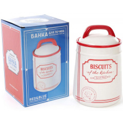Банка Bona керамическая Red - Blue BISCUITS 1250 мл для печенья Red DP37707 Київ