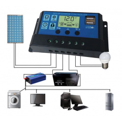 Контролер заряду сонячної батареї CNV KW1230 ШІМ 12-24В 30А Обухів