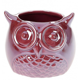 Ваза ceramic Сова 10см, жемчужный бордовый Bona DP67955