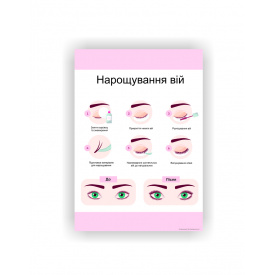 Плакат Vivay Нарощування вій 30 х 40 см Білий
