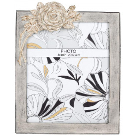Фоторамка Rose Flower Grey для фото 20х25 см полістоун Bona DP41974