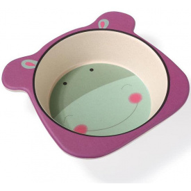 Детская суповая тарелка Бегемотик 14x13см из бамбукового волокна DP98992 Fissman