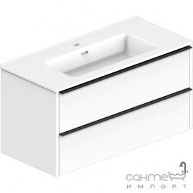 Подвесная тумба с раковиной Devit Comfort 1000 332100W белая матовая