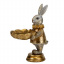 Декоративная статуэтка Кролик с подносом Gold 15х10х9 см Lefard Золотистый AL229130 Херсон