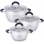 Набор 3 кастрюли Marsaili 1.8л 2.5л 3.5л с силиконовыми ручками Kamille DP36504 Бердичев