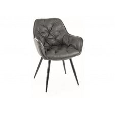 Стілець CHERRY стілець чорний каркас/сірий шкіра синтетична