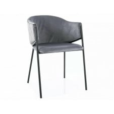 Стілець BONO VELVET чорний каркас/сірий BL.14
