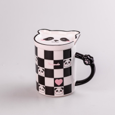Чашка керамическая The Panda с блюдцем и ложкой TS Kitchen 350 мл (HPCY8369CH)