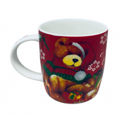 Чашка фарфоровая Stenson R96411 Merry Christmas Мишка 360 мл Киев
