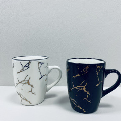 Набір чашок порцелянових BonaDi 905-237/905-238 Marble 2 шт 360 мл Black-White Харків