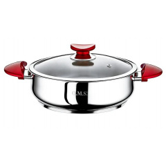Сотейник 3 л 24х8 см крышка стеклянная ручки бакелит O.M.S 2038L-24-3л-Red Чернигов