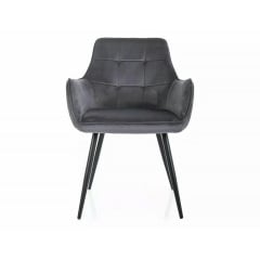 Стілець LEMON VELVET чорний каркас/сірий BL.14 Чугуев