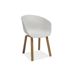 Стілець EGO метал каркас колір дуб/білий Бушево