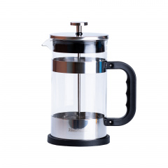 Френч-прес чайник скляний TS Kitchen Haus Roland 1 літр з фільтром хром (HP33541) Петрове