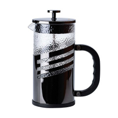 Френч-прес чайник скляний TS Kitchen Haus Roland 1 літр з фільтром фактурний чорний (HP33537B) Стрий