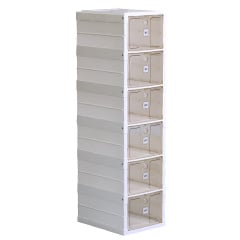 Тумба для обуви пластиковая складная на 6 отсеков Happy Life 33*26*100 см белый (HPS658) Орехов